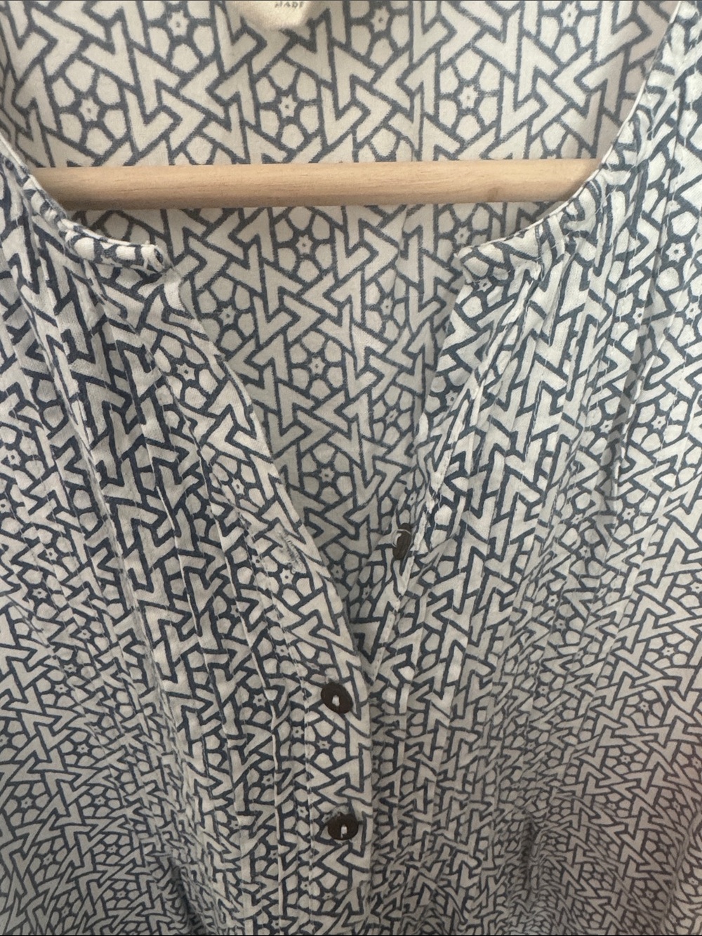 Mata Traders blue & White Geometric Sleeveless Dress - Picture 4 of 6